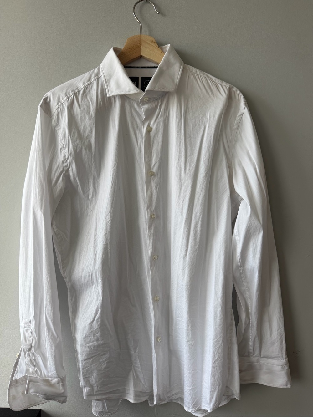 Boss Men's White Dress Shirt with Classic Collar